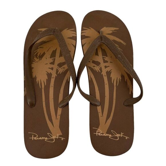 Panama Jack Flip Flops Mens Size 12 Brown Thong Slip On Tropical Beach Casual - Picture 1 of 5